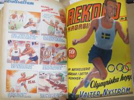 Rekord-magasinet 1947  II nr 24-47 puolivuosikerta, sisältö urheilua, kertomuksia, ajanvietettä, artikkelissa mm. Emil Zatopek, Elis Ask, Matti Järvinen...