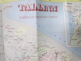 Tallinn - Schéma du transport urbain 1980 -Tallinnan katu- ja osoitekartta, ranskankielinen