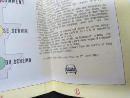 Tallinn - Schéma du transport urbain 1980 -Tallinnan katu- ja osoitekartta, ranskankielinen