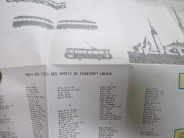 Tallinn - Schéma du transport urbain 1980 -Tallinnan katu- ja osoitekartta, ranskankielinen