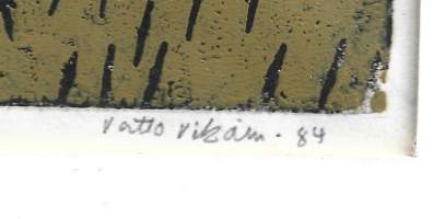 Voitto Vikainen, "Harakka" väripuupiirros tpla 3/18 sign -84