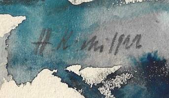 Artturi Kaarnakoski, akvarelli  sign 1922, koko 20x25 cm kehystämätön