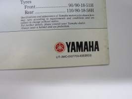 Yamaha RD350LC moottoripyörä -myyntiesite, engalnninkielinen