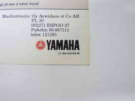 Yamaha PW50 moottoripyörä -myyntiesite, engalnninkielinen
