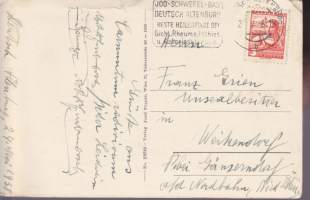 Itävalta - vanha postikortti 1938 - postimerkki mukana. Bad Deutsch Altenburg.