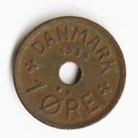 Tanska 1 Öre 1932  kolikko