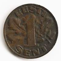 Viro Eesti 1 sentti 1929 ulkomainen kolikko