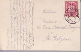 Itävalta - vanha postikortti 1917 - postimerkki mukana. Salzburg von der Festung aus. Maisemakortti