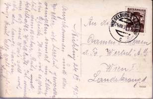 Itävalta - vanha postikortti 1935 - postimerkki mukana. Waldpension Kupetz, Rübling b. Wieselburg .