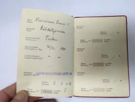 Suomen Ammattiyhdistysten Keskusliitto SAK / Suomen Metallityöväen Liitto ry jäsenkirja 1937