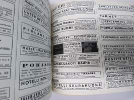 Turisti - Turisten -  Suomen kulkuneuvot - Finlands kommunikationer Rautateiden aikataulut ja höyrylaivojen ja autojen kulkuvuorot, lentoreittejä...1938 NÄKÖISPAINOS