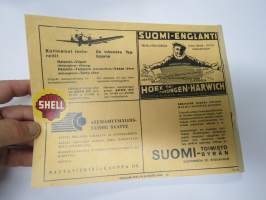 Turisti - Turisten -  Suomen kulkuneuvot - Finlands kommunikationer Rautateiden aikataulut ja höyrylaivojen ja autojen kulkuvuorot, lentoreittejä...1938 NÄKÖISPAINOS