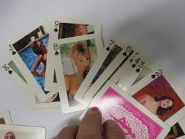 Honey Brand nr 405 - Excellent Universal Models Colour Pictures playing cards -pelikortit, täysi sarja pin-up-kortteja, arviolta 1960-luvun pakka