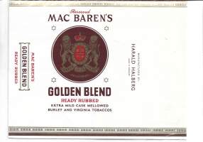 Mac Baren's Golden  Blend  - tyhjä käyttämätön piipputupakkapakkaus.