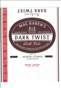 Mac Baren's Dark Rwist Roll Cake  - tyhjä käyttämätön piipputupakkapakkaus.