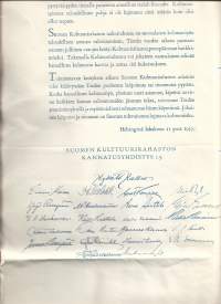 Arvoisa kansalainen  ! Keräys ,,, Suomen Kulttuurirahaston Kannatusyhdistys ry 1937