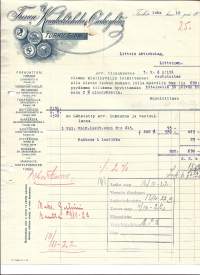 Turun Kaakelitehdas Oy Turku 1922 - firmalomake