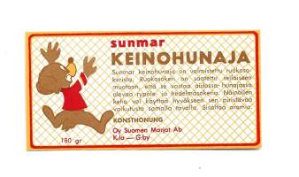 Sunmar keinohunajaa  - tuote-etiketti