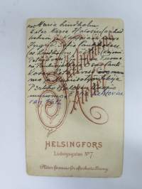 Maria Lindholm - Skillnadens Atelier, Helsinki -visiittikorttivalokuva / carte de visite / cdv