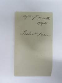 Robert Saren (täyttänyt 80 vuotta 26.6.1910), Valokuvaaja Aku Kare -visiittikorttivalokuva / carte de visite / cdv