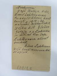 Merkonomi Yrjö Kataja, Helsinki - emil Lehtovaaran tukkuliikkeen konttoristi 1919-1920, Atelier Aino, Helsinki -visiittikorttivalokuva / carte de visite / cdv
