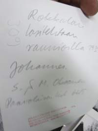 Johannes, Karjala -  Museoviraston arkistoista tilatut kopiot -valokuvat 5 kpl; Rokkalan lasitehtaan rauniot, Kaijala - Sepänkoski, Rokkalanjoen silta, Kirkonkylä