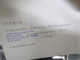 Johannes, Karjala -  Museoviraston arkistoista tilatut kopiot -valokuvat 5 kpl; Rokkalan lasitehtaan rauniot, Kaijala - Sepänkoski, Rokkalanjoen silta, Kirkonkylä