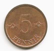 5 penniä  1968