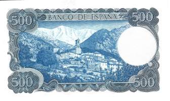 Espania 500 Pesetas seteli 1971- seteli