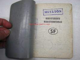 Ford 2D Taunus 12M henkilöauto -rekisteriote / vehicle registration book