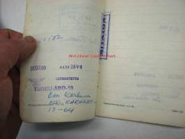 Ford 2D Taunus 12M henkilöauto -rekisteriote / vehicle registration book