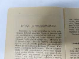 Terveys- ja vesiparannushoito - Aksel Aunio (Turku, 1910) -esite ja potilaiden todistuksia