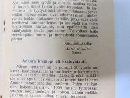 Terveys- ja vesiparannushoito - Aksel Aunio (Turku, 1910) -esite ja potilaiden todistuksia