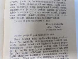 Terveys- ja vesiparannushoito - Aksel Aunio (Turku, 1910) -esite ja potilaiden todistuksia