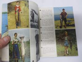 Napp och nytt från Svängsta 1958 (Ab Urfabriken, ABU) -fishing gear catalog (Nyt nappaa -luettelo alkuperäiskielellä), jaettu Suomessa - Länsi-Suomen Urheilukauppa