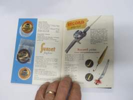 Napp och nytt från Svängsta 1958 (Ab Urfabriken, ABU) -fishing gear catalog (Nyt nappaa -luettelo alkuperäiskielellä), jaettu Suomessa - Länsi-Suomen Urheilukauppa