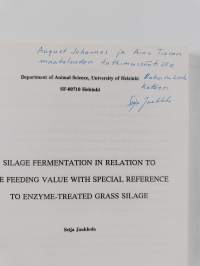 Silage fermentation in relation to the feeding value special reference to enzyme-treated grass silage (signeerattu, tekijän omiste)