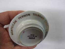 Wärtsilän Pernon telakan lähtölaukaus 16.5.1976 -tuhkakuppi, Arabia, juhlatilaisuuden ruokailun kattauksessa ollut