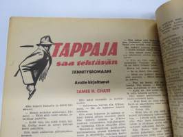 Apu 1954 nr 28, Sortin sakki, 5 tuntia elokuvateatterin vahtimestarina, Murheellinen monimiljoonikko ollut jo 9 vaimoa, Terra sci-fi sarjakuva, Tappaja saa tehtävän