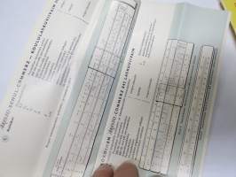 Aristo Commerz 0905 / 845-955-1055 / 965 -laskutikku / laskuviivain käyttöohje ja alkuperäinen kotelo (ei itse laskutikkua!)