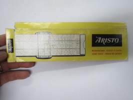 Aristo Commerz 0905 / 845-955-1055 / 965 -laskutikku / laskuviivain käyttöohje ja alkuperäinen kotelo (ei itse laskutikkua!)