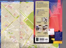 Lonely Planet Barcelona matkaopaskirja. Mukana kaupungin kartta analogisessa muodossa.