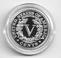 USA  V Cents 1918  Copy  muistoreplika pillerissä