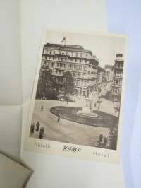 Hotelli Kämp, Helsinki - kirjearkki, kirjekuori + postikortti, käyttämättömät