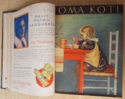 OMA KOTI Perhelehti 1931 vuosikerta + lahjalehti vuodelta 1931 : Kannet kuvittanut Martta Wendelin