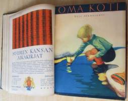 OMA KOTI Perhelehti 1931 vuosikerta + lahjalehti vuodelta 1931 : Kannet kuvittanut Martta Wendelin