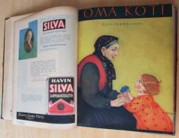 OMA KOTI Perhelehti 1931 vuosikerta + lahjalehti vuodelta 1931 : Kannet kuvittanut Martta Wendelin