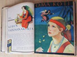 OMA KOTI Perhelehti 1931 vuosikerta + lahjalehti vuodelta 1931 : Kannet kuvittanut Martta Wendelin