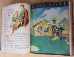 OMA KOTI Perhelehti 1931 vuosikerta + lahjalehti vuodelta 1931 : Kannet kuvittanut Martta Wendelin