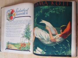 OMA KOTI Perhelehti 1931 vuosikerta + lahjalehti vuodelta 1931 : Kannet kuvittanut Martta Wendelin